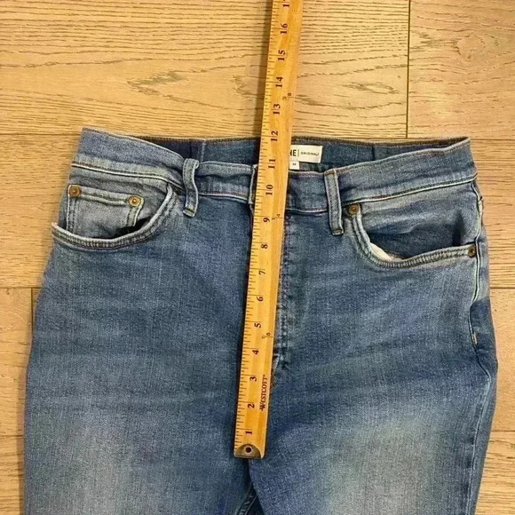 RE/DONE 90s High Rise Ankle Crop Jeans Worn Indigo Size 32 - Picture 3 of 7